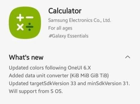 oneui 6.0 calculator app