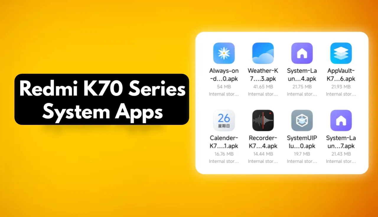 Redmi K70 Series HyperOS 2.0 System Apps